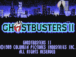 Ghostbusters II title screen for Commodore 64